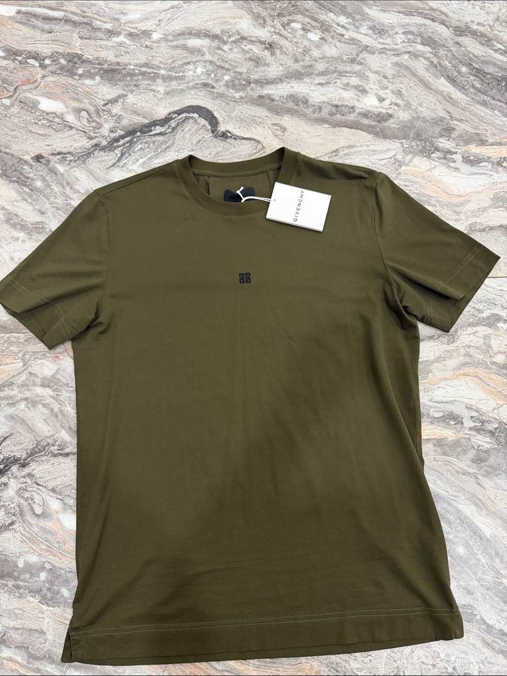 AUTHENTIC Givenchy Olive Green Logo Crew Neck T-Shirt UNWORN